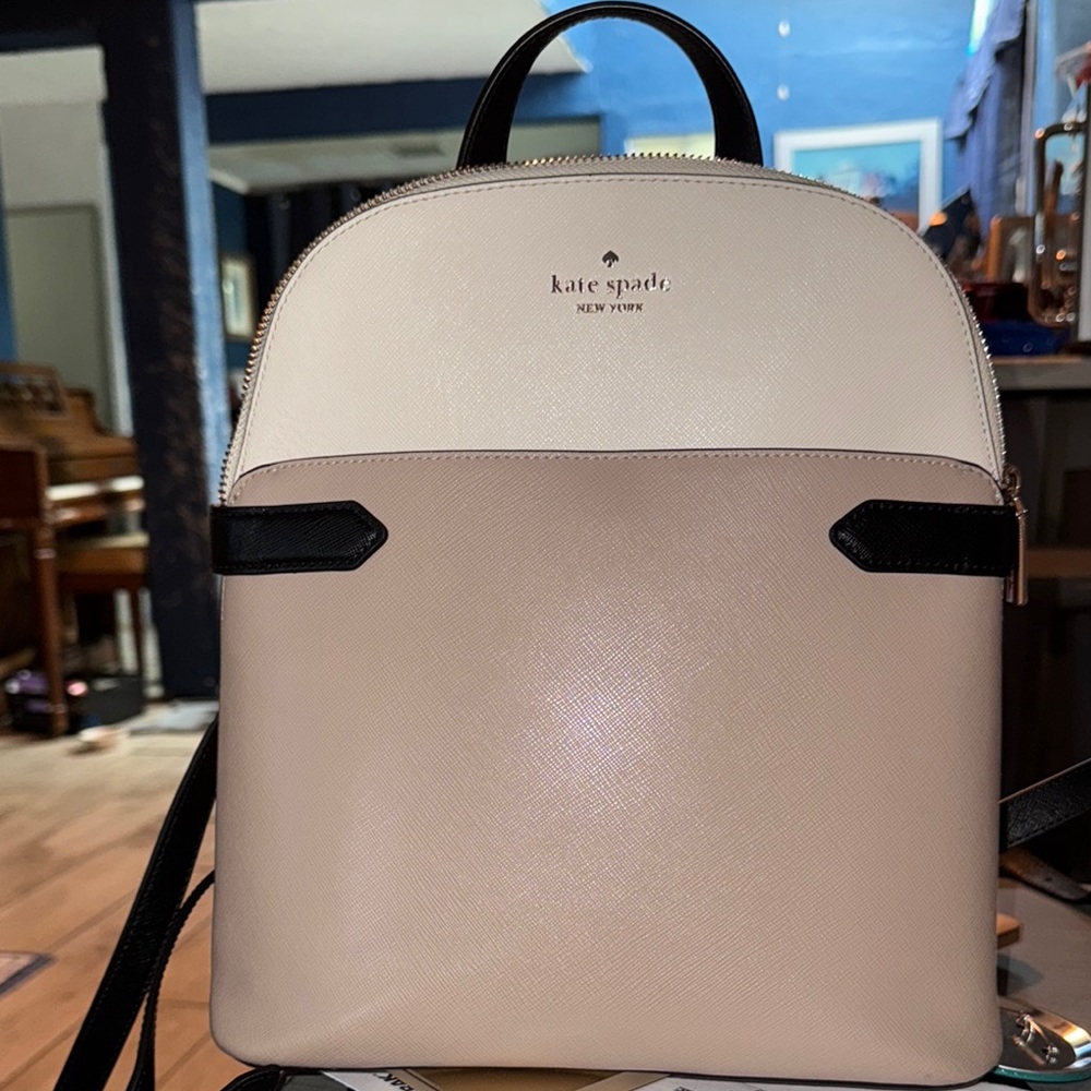 Kate Spade Taupe and Black Backpack